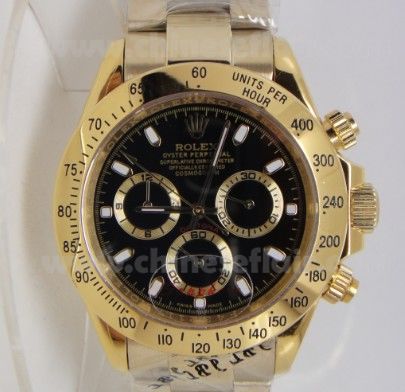Yellow Gold Rolex Daytona Black Face Watch / Superior Quality Yellow Gold Rolex Daytona Black Face Watch / Superior Quality